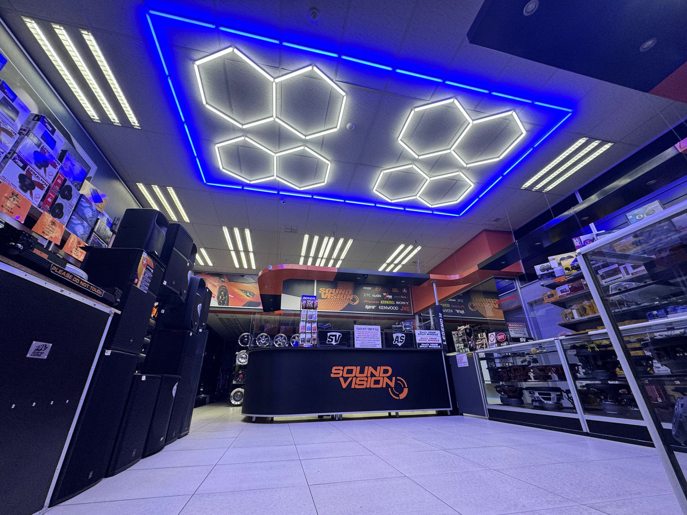 Designer Hexagon /arrow led lights 4.8m x2.4m