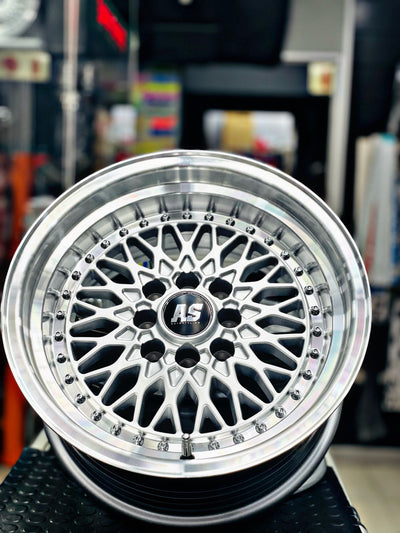15” AS-7569 MESH  SILVER  4/100 4/114 wheels