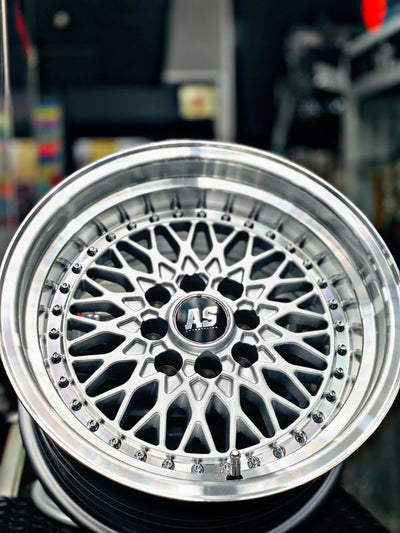 15” AS-7569 MESH  SILVER  4/100 4/114 wheels
