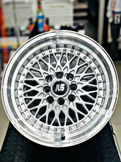 15” AS-7569 MESH  SILVER  4/100 4/114 wheels