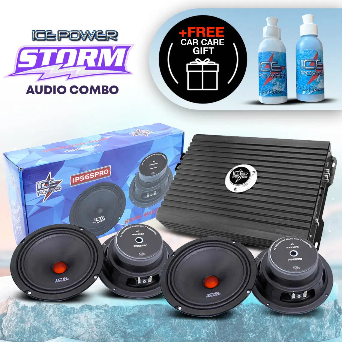 Ice Power Storm Audio Combo +FREE Car Care Kit