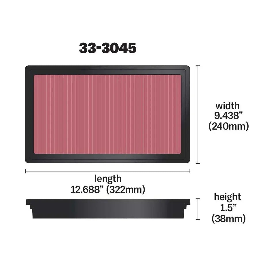 K&N High-Flow Performance Air Filter - Toyota Hilux 2.4 / 2.7 / 2.8L L4 / Fortuner (16-On)