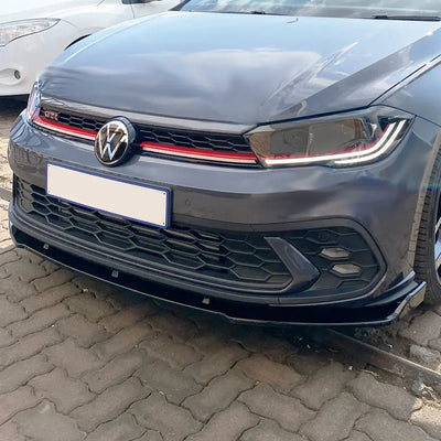 Suitable To Fit - VW Polo 8 AW  / Life (18-On) Gloss Black 3-Piece Front Spoiler