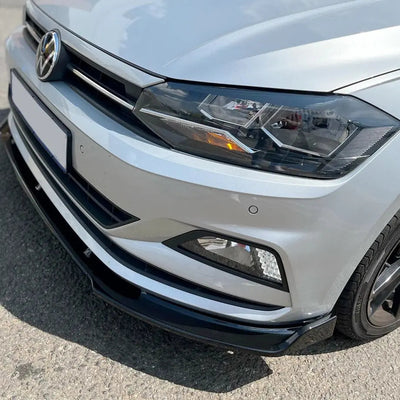 Suitable To Fit - VW Polo 8 AW  / Life (18-On) Gloss Black 3-Piece Front Spoiler