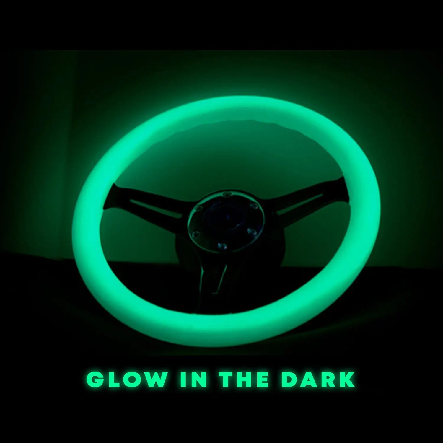 Luminous Glow In The Dark JDM Drift Style Racing Steering Wheel - Neo Chrome Face (350mm)