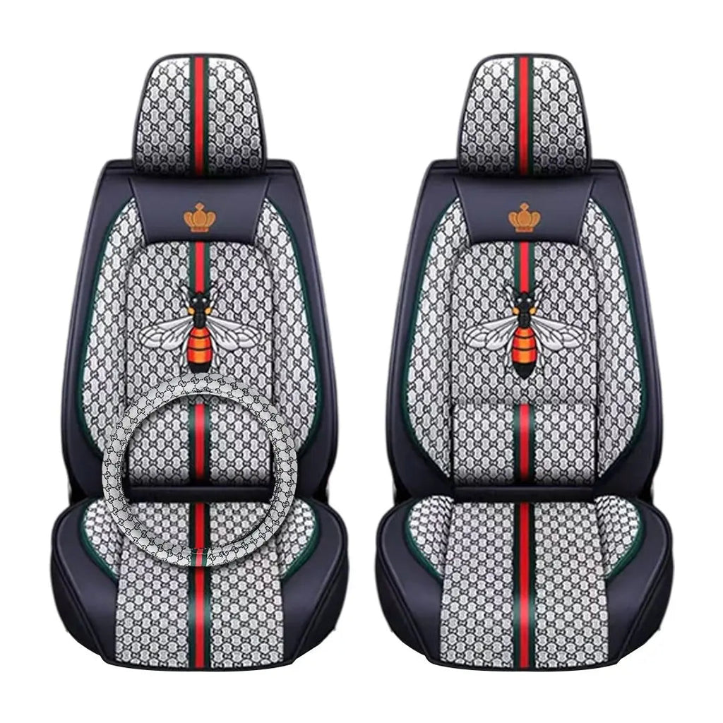 Luxury Italian Inspired Car Seat Covers With Steering Wheel Cover (12-Piece)