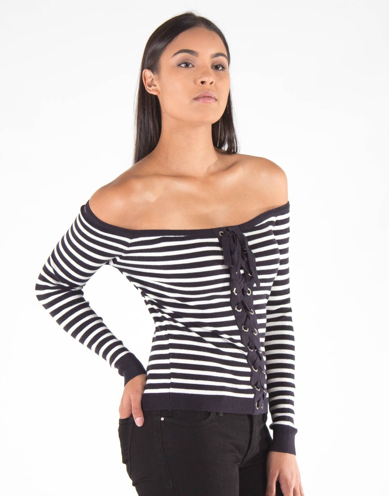 Sissy Boy Blossom Lace Up Knit