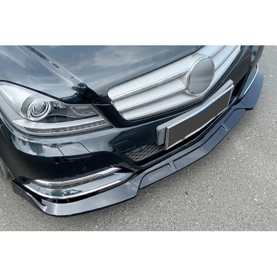 Merc W204 (09-13) Brabus Style Gloss Black Plastic Front Spoiler