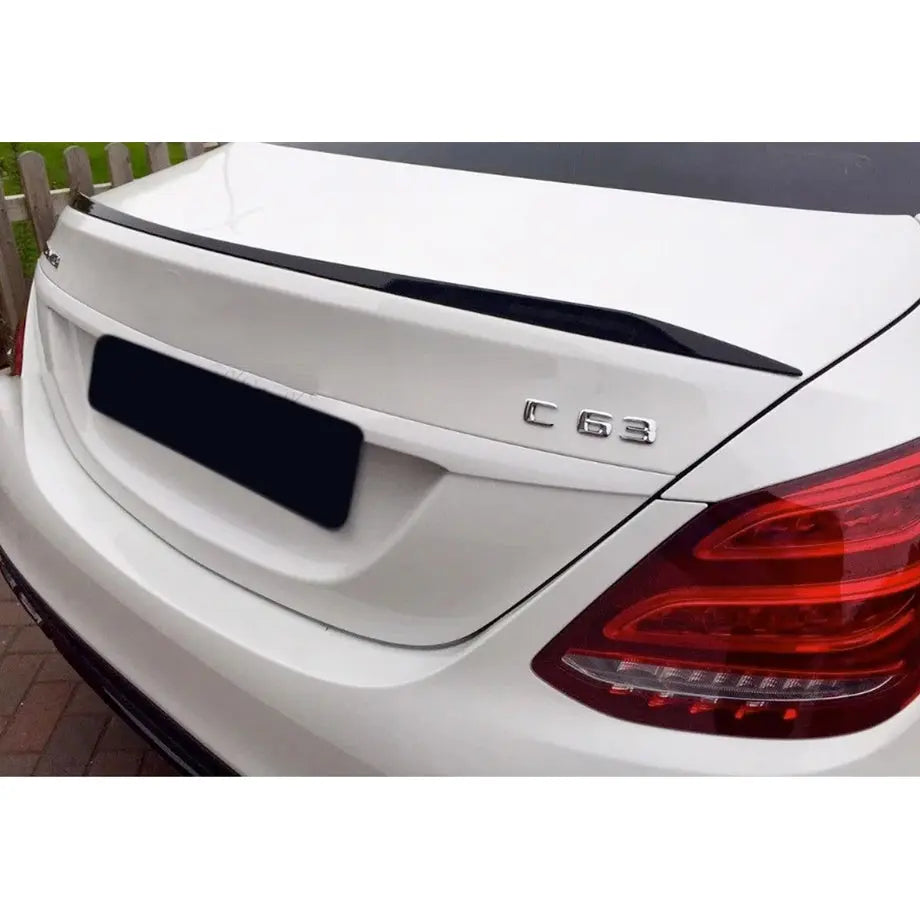 Merc W205 C63 Style Gloss Black Plastic Boot Spoiler (4-Door)
