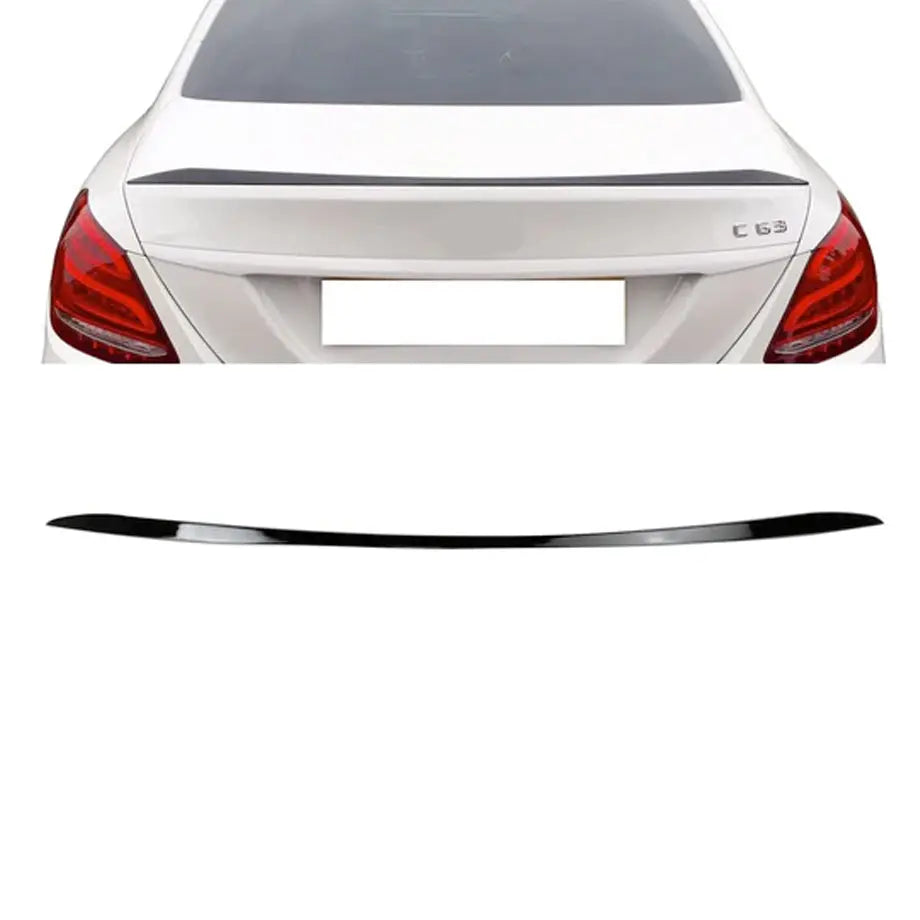 Merc W205 C63 Style Gloss Black Plastic Boot Spoiler (4-Door)