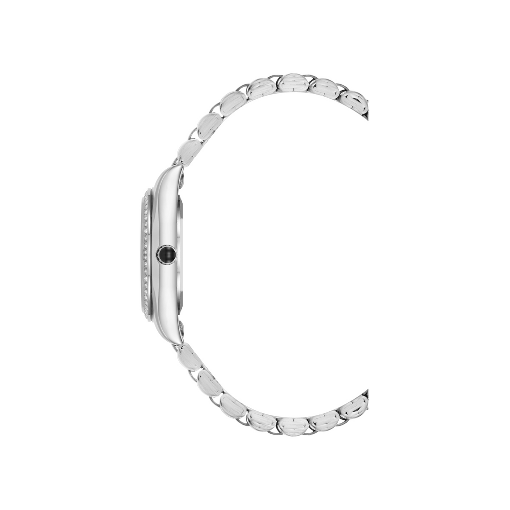 RHINESTONE-ACCENTED WATCH SILVER AQUA