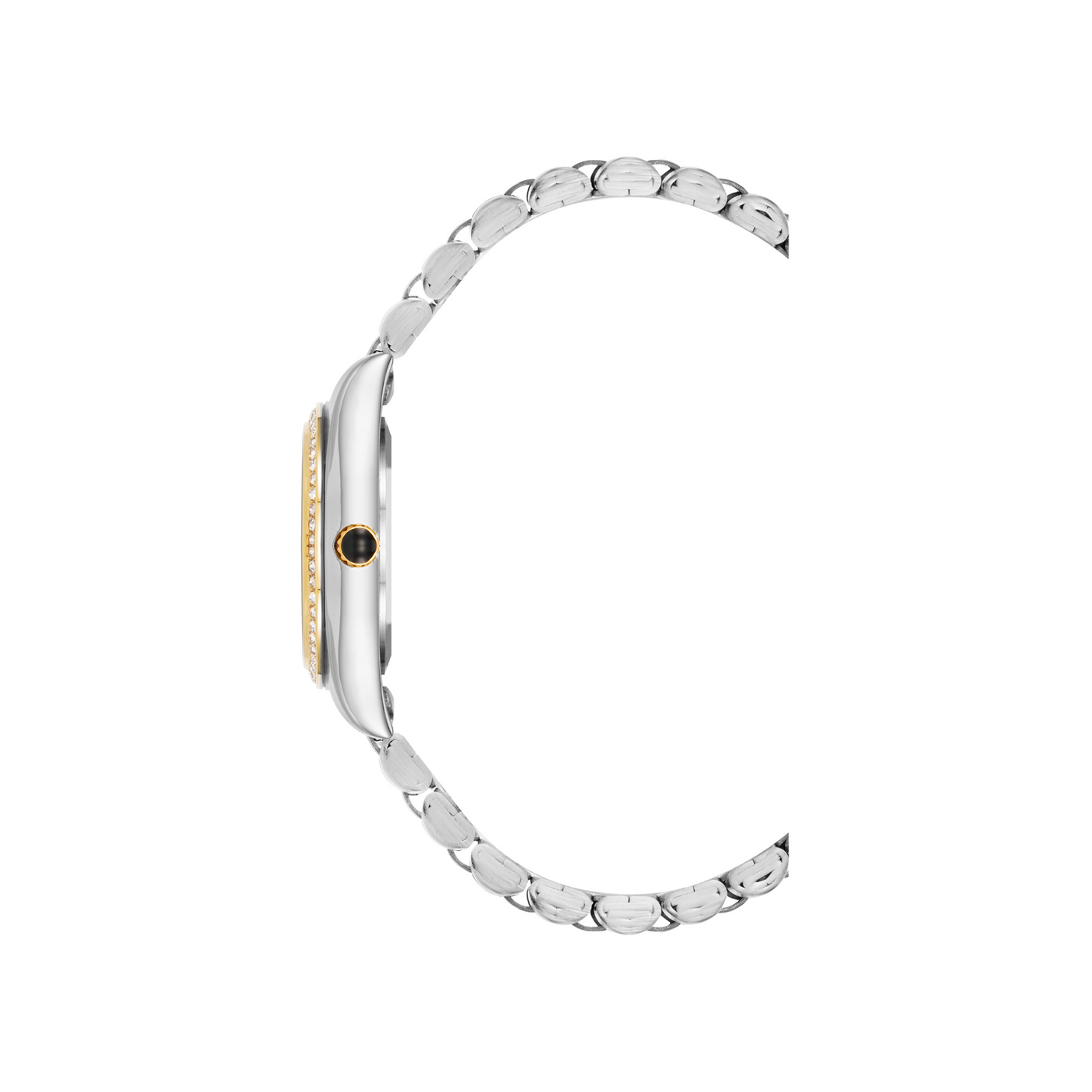 RHINESTONE-ACCENTED WATCH SILVER GOLD ROSE