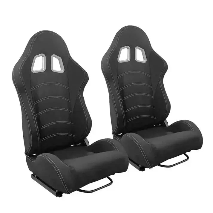 Reclinable Racing Seats Black Cloth (Pair)