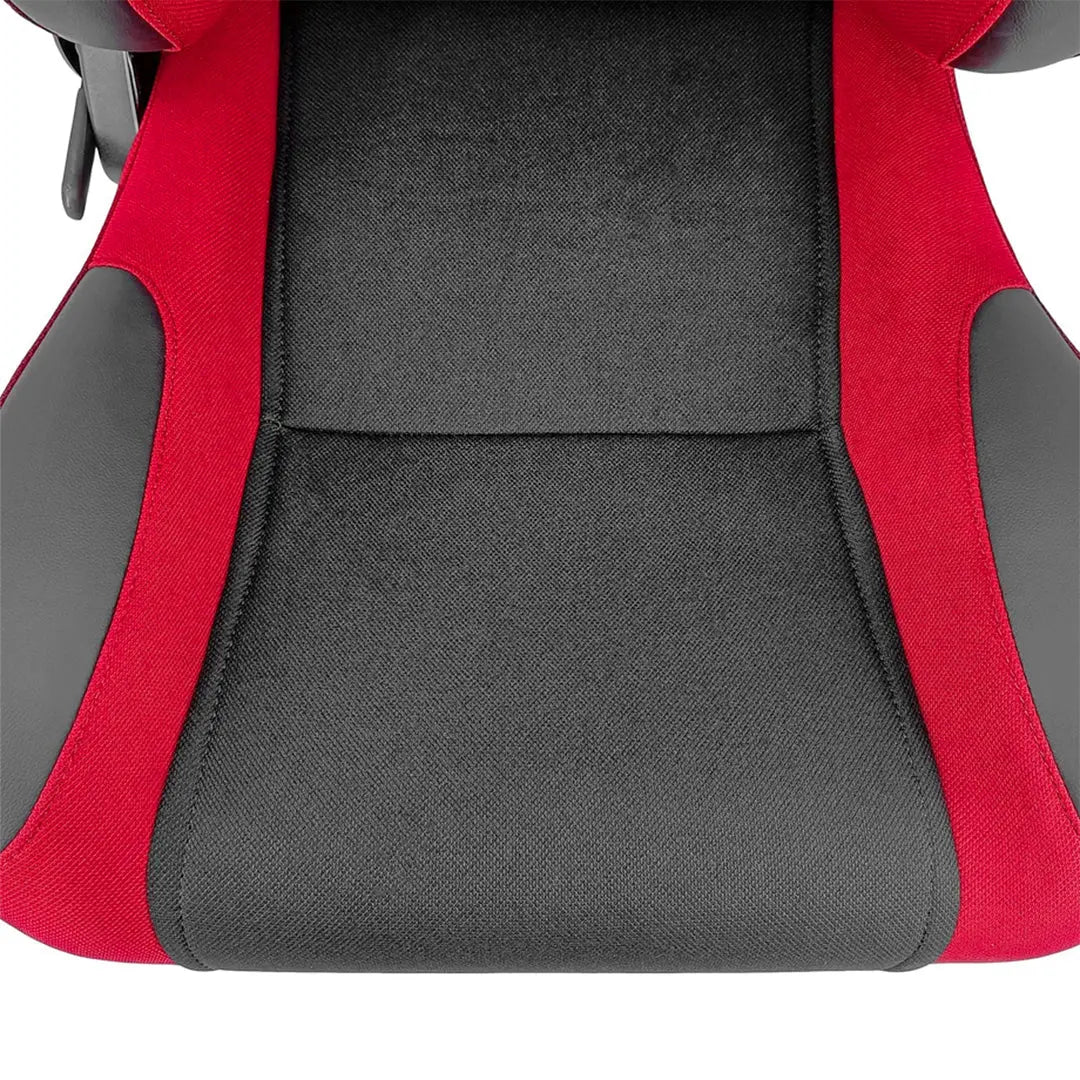 Reclinable Racing Seats PVC + Cloth (Pair)