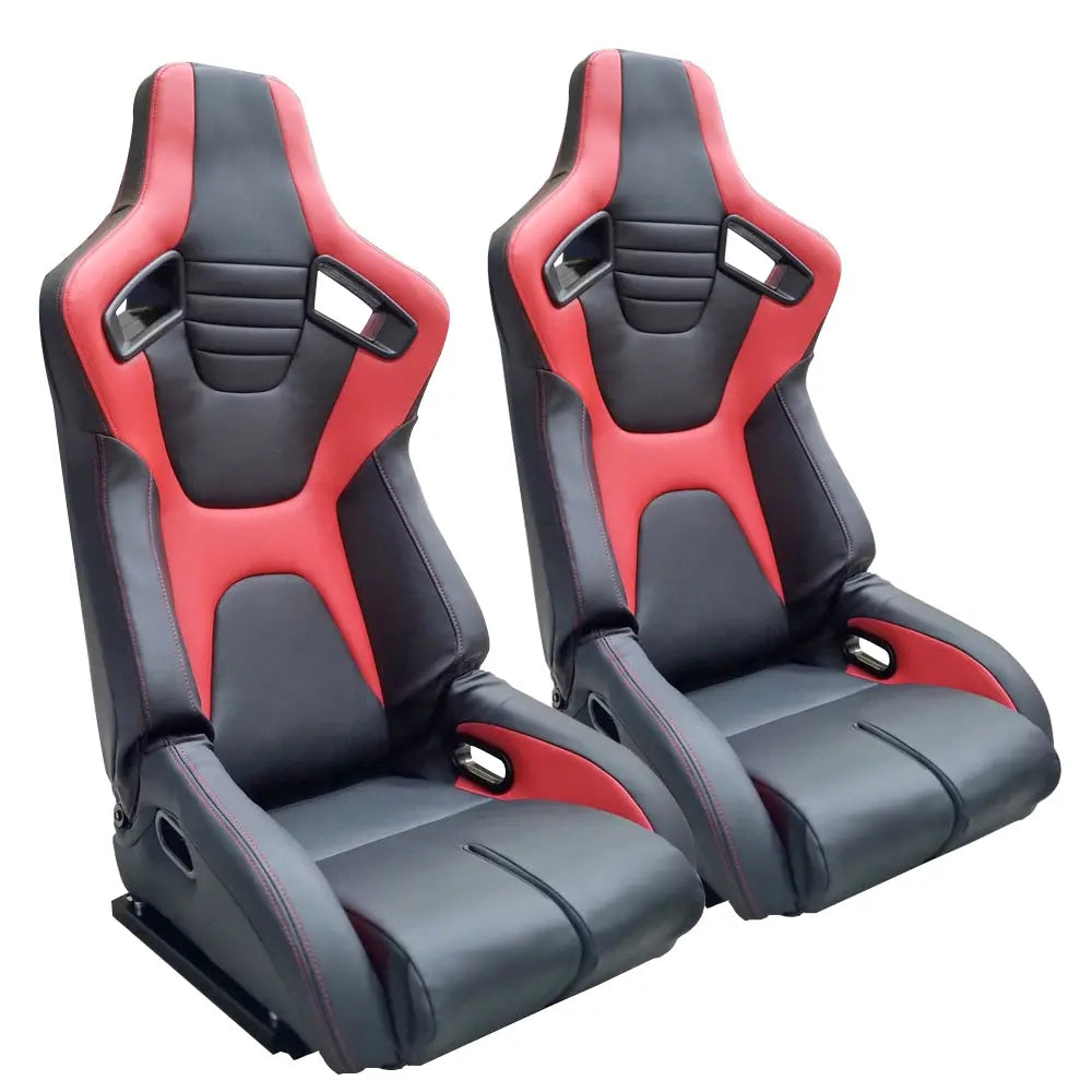 Reclinable Wingback Racing Seats PVC (Pair)