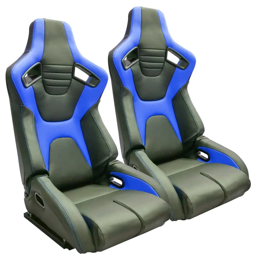 Reclinable Wingback Racing Seats PVC (Pair)