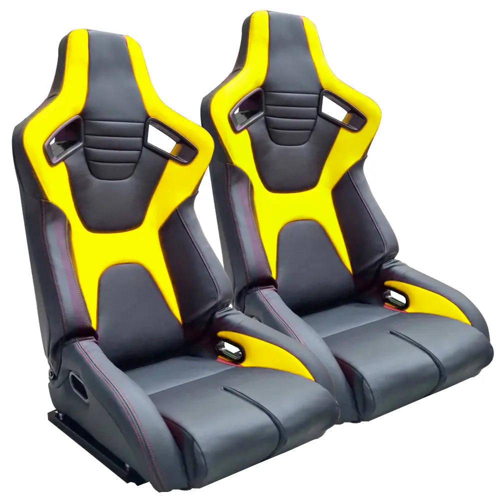 Reclinable Wingback Racing Seats PVC (Pair)