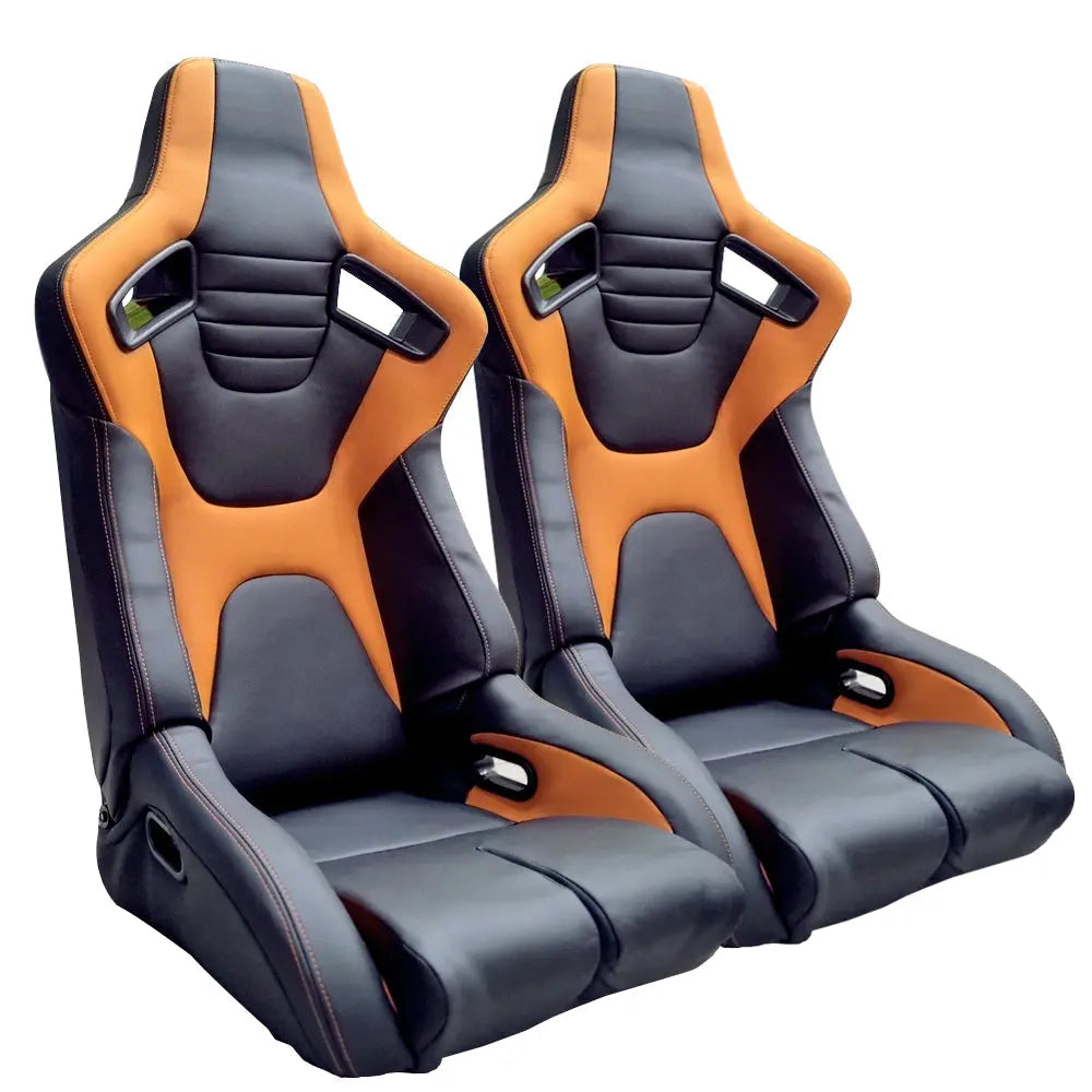 Reclinable Wingback Racing Seats PVC (Pair)