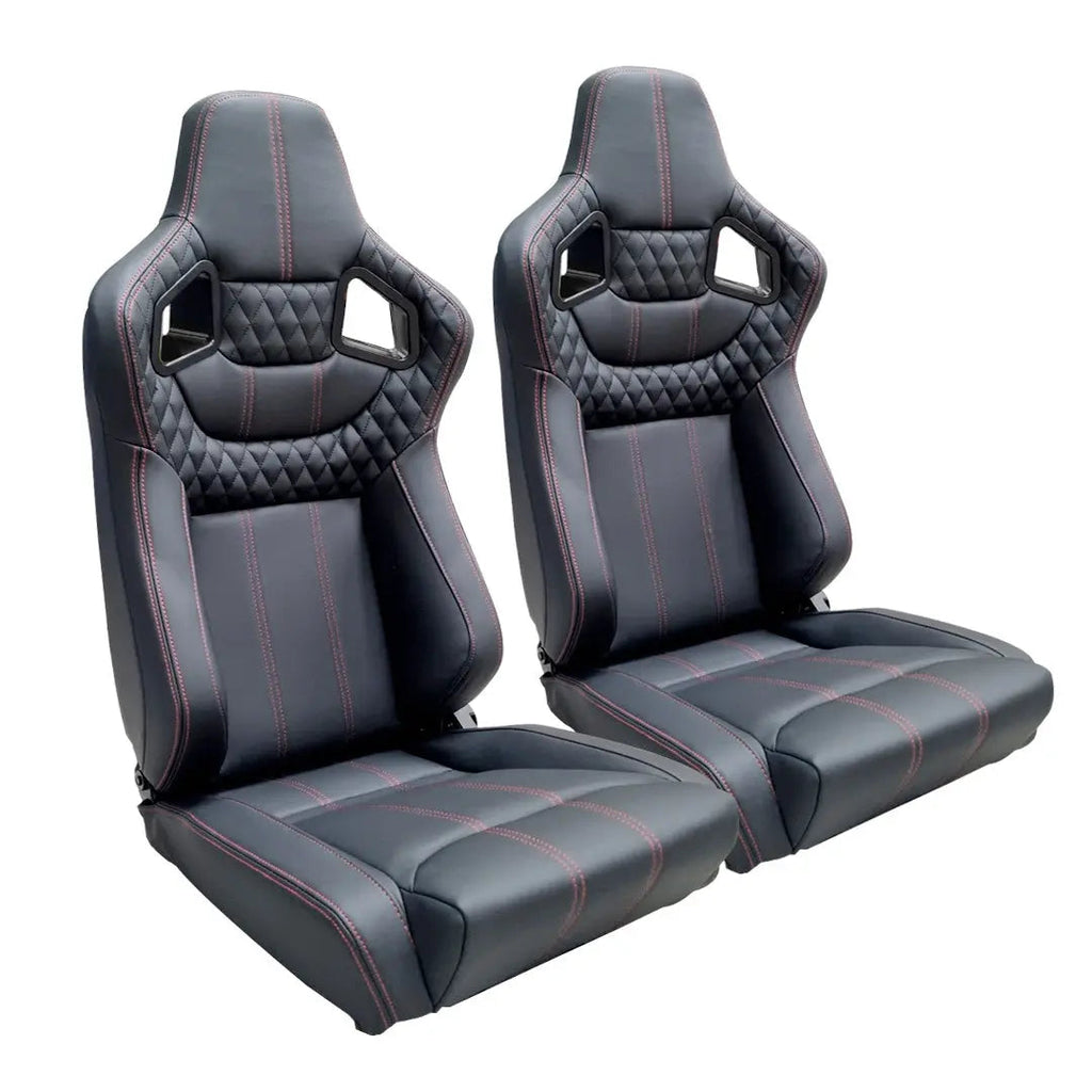 Reclinable Wingback Racing Seats PVC (Pair)