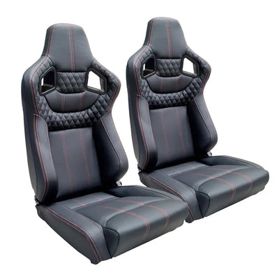 Reclinable Wingback Racing Seats PVC (Pair)