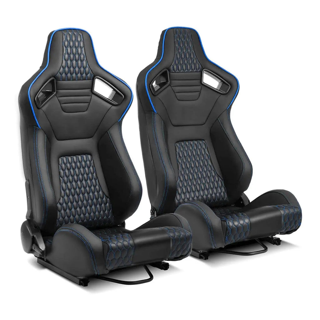 Reclinable Wingback Racing Seats PVC (Pair)
