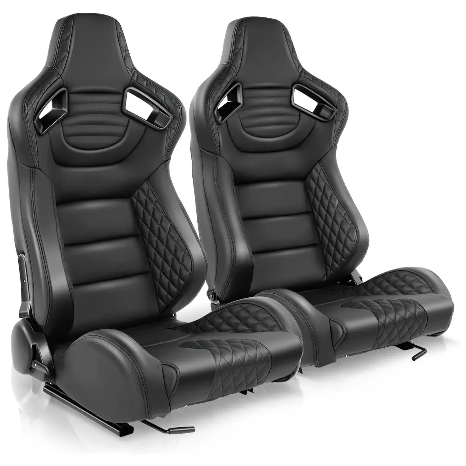 Reclinable Wingback Racing Seats PVC (Pair)