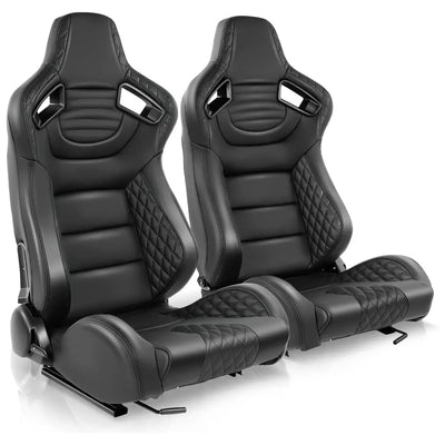 Reclinable Wingback Racing Seats PVC (Pair)