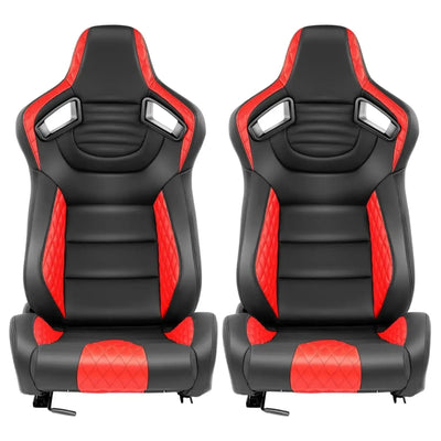 Reclinable Wingback Racing Seats PVC (Pair)