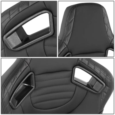 Reclinable Wingback Racing Seats PVC (Pair)