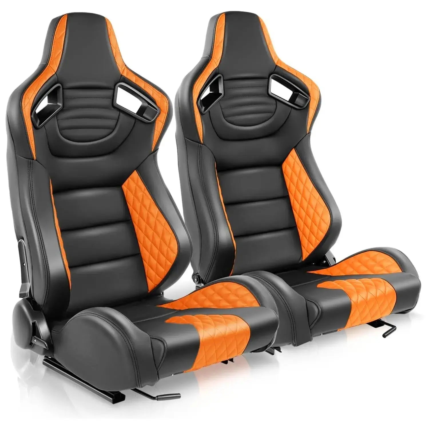 Reclinable Wingback Racing Seats PVC (Pair)