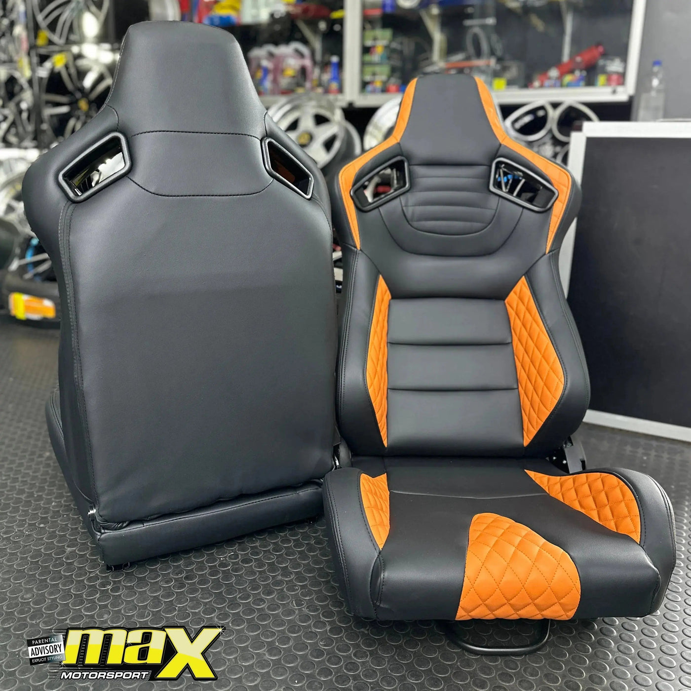Reclinable Wingback Racing Seats PVC (Pair)