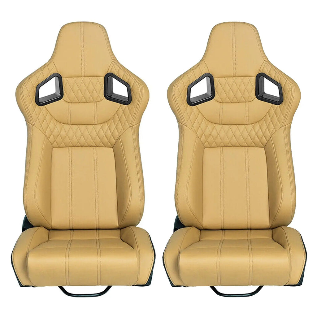 Reclinable Wingback Racing Seats PVC (Pair)