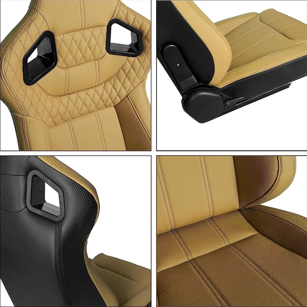 Reclinable Wingback Racing Seats PVC (Pair)