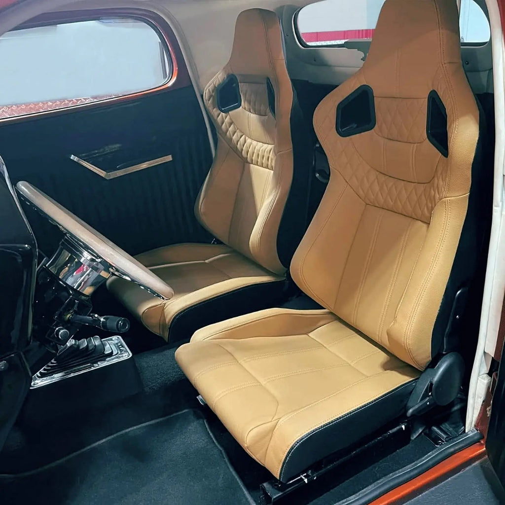 Reclinable Wingback Racing Seats PVC (Pair)