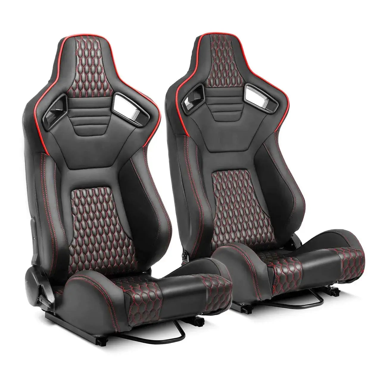 Reclinable Wingback Racing Seats PVC (Pair)