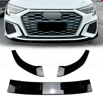 Audi A3 / S3 (8Y) 3-Piece Gloss Black Front Spoiler (21-On)
