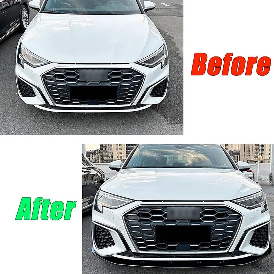 Audi A3 / S3 (8Y) 3-Piece Gloss Black Front Spoiler (21-On)