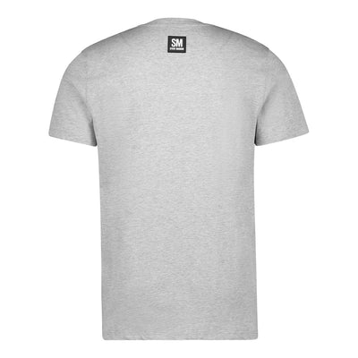 HARRISON CREW NECK LOGO TEE GREY MELANGE