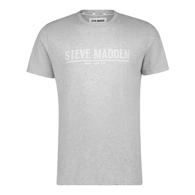 HARRISON CREW NECK LOGO TEE GREY MELANGE