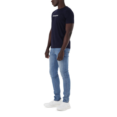 MILO NAVY CREW NECK LOGO TEE