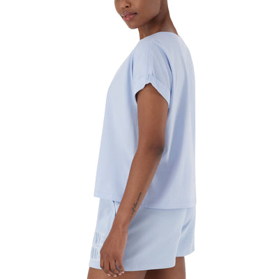 SOPHIA BOXY CRYSTAL LOGO TEE SORBET BLUE