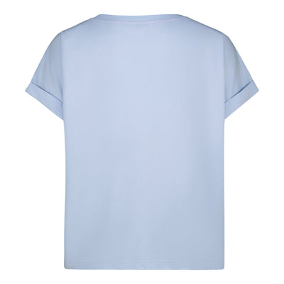 SOPHIA BOXY CRYSTAL LOGO TEE SORBET BLUE