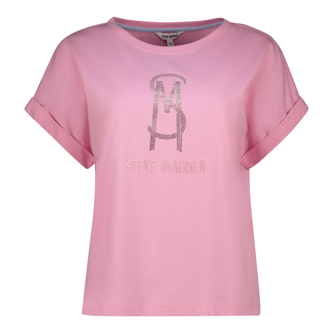 SOPHIA BOXY CRYSTAL LOGO TEE SORBET PINK