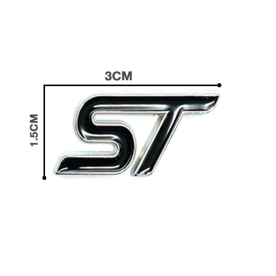 ST Logo - Steering Wheel Metal Badge (Black & Chrome)