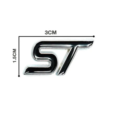 ST Logo - Steering Wheel Metal Badge (Black & Chrome)