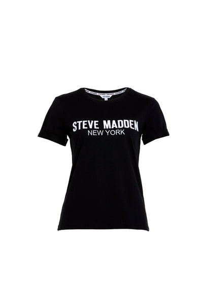 LIZA BLACK SLIMFIT LOGO TEE