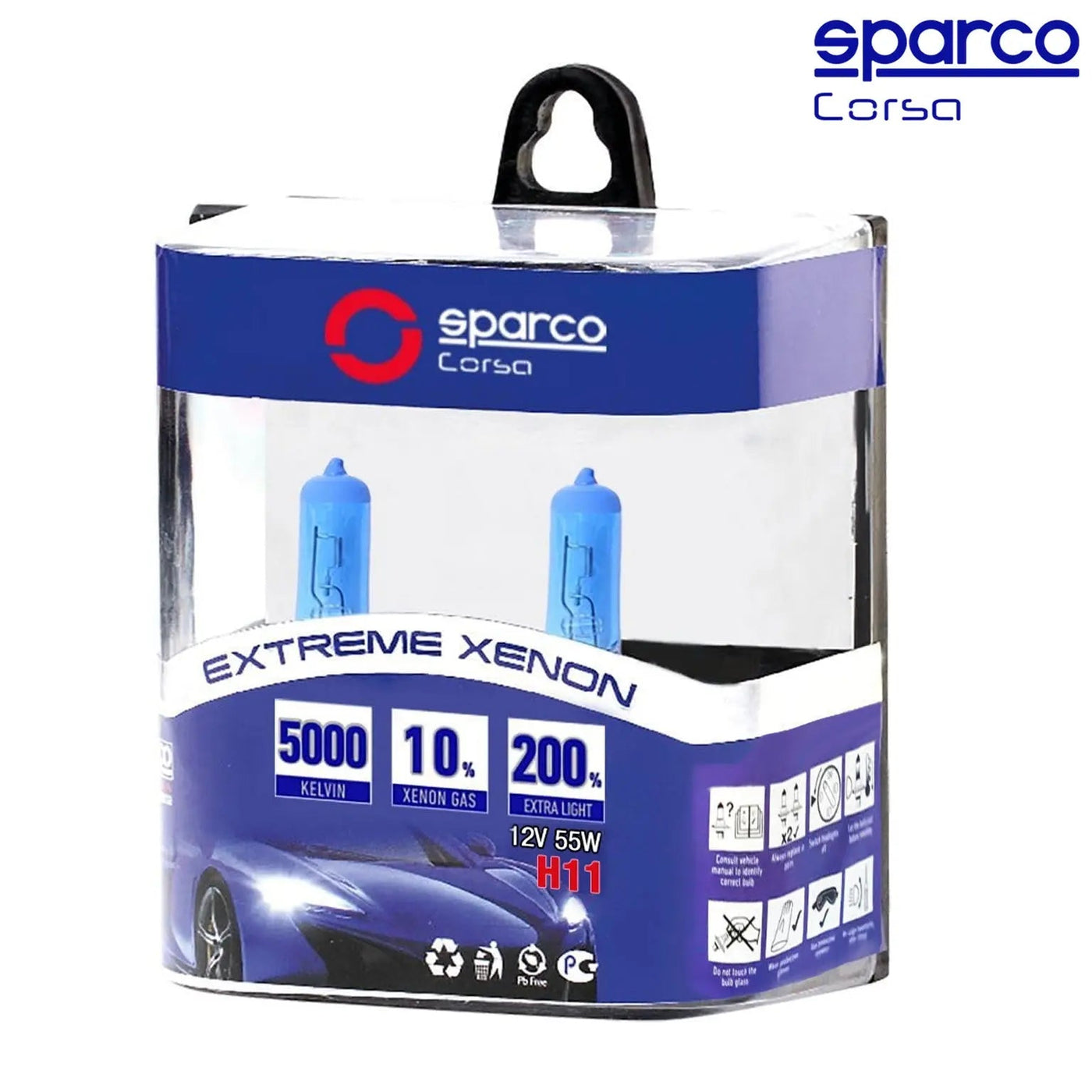 Sparco Extreme Xenon Super White Halogen Bulbs - H11