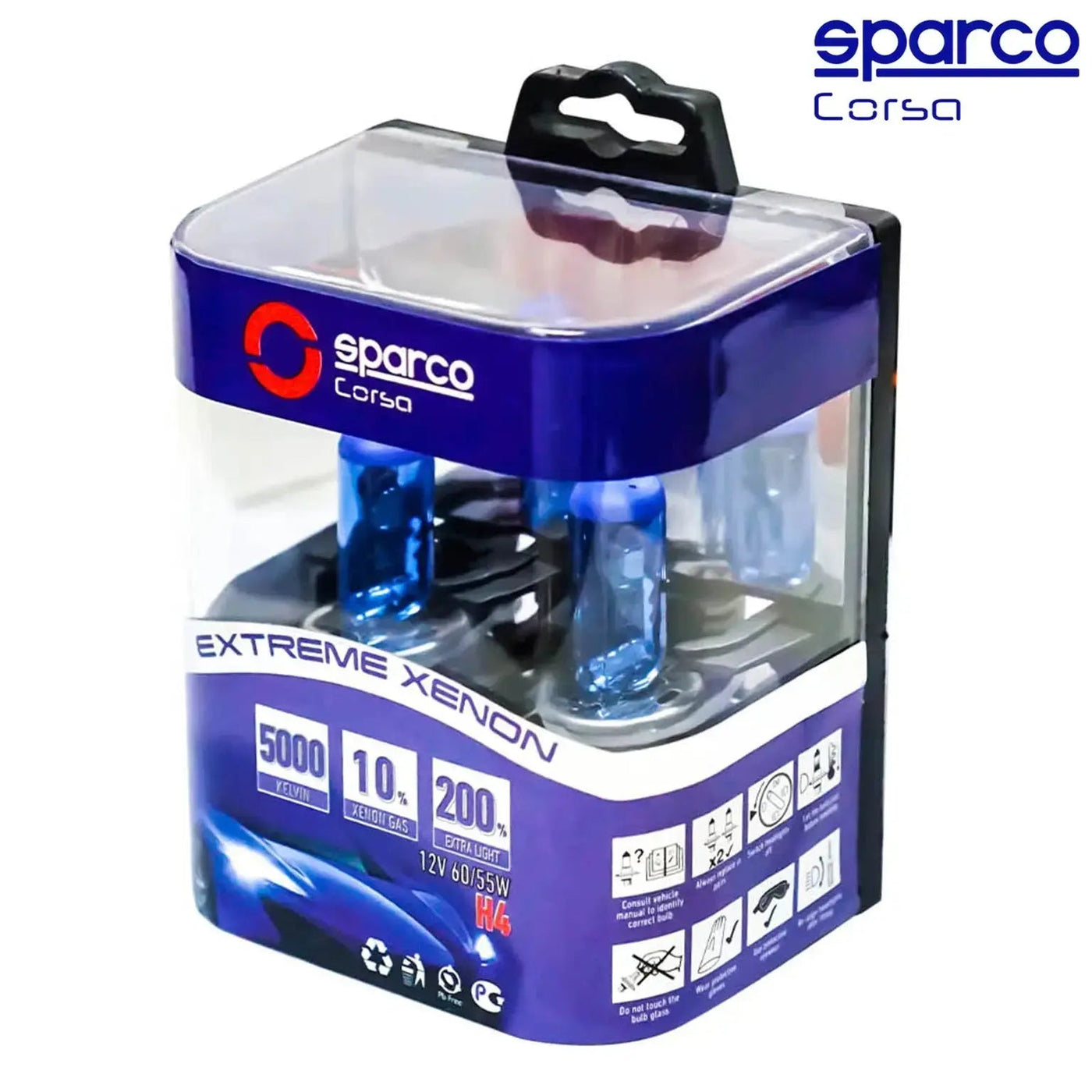 Sparco Extreme Xenon Super White Halogen Bulbs - H4