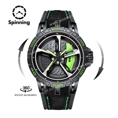 Sports Car Rim Wheel Watch - Audi RS7 Spinning Face