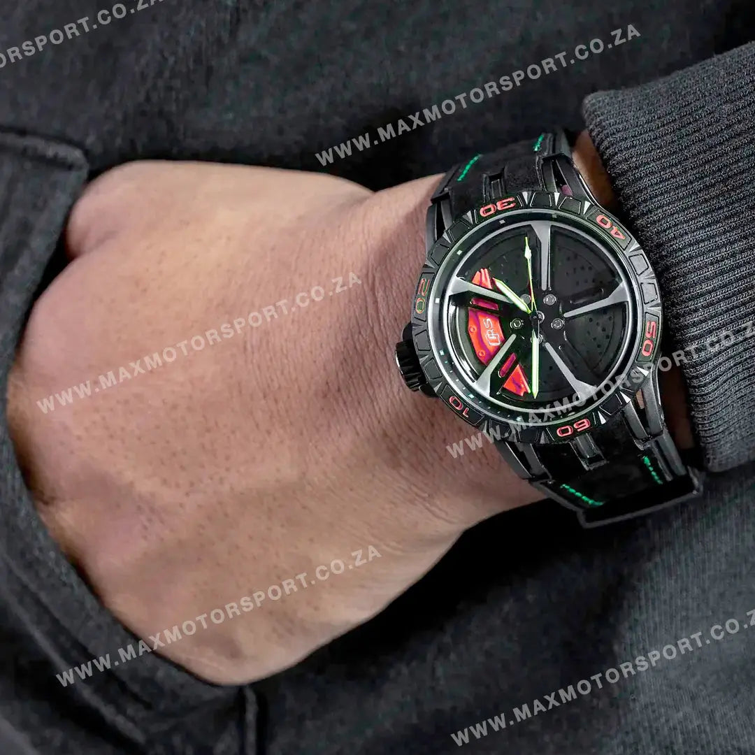 Sports Car Rim Wheel Watch - Audi RS7 Spinning Face